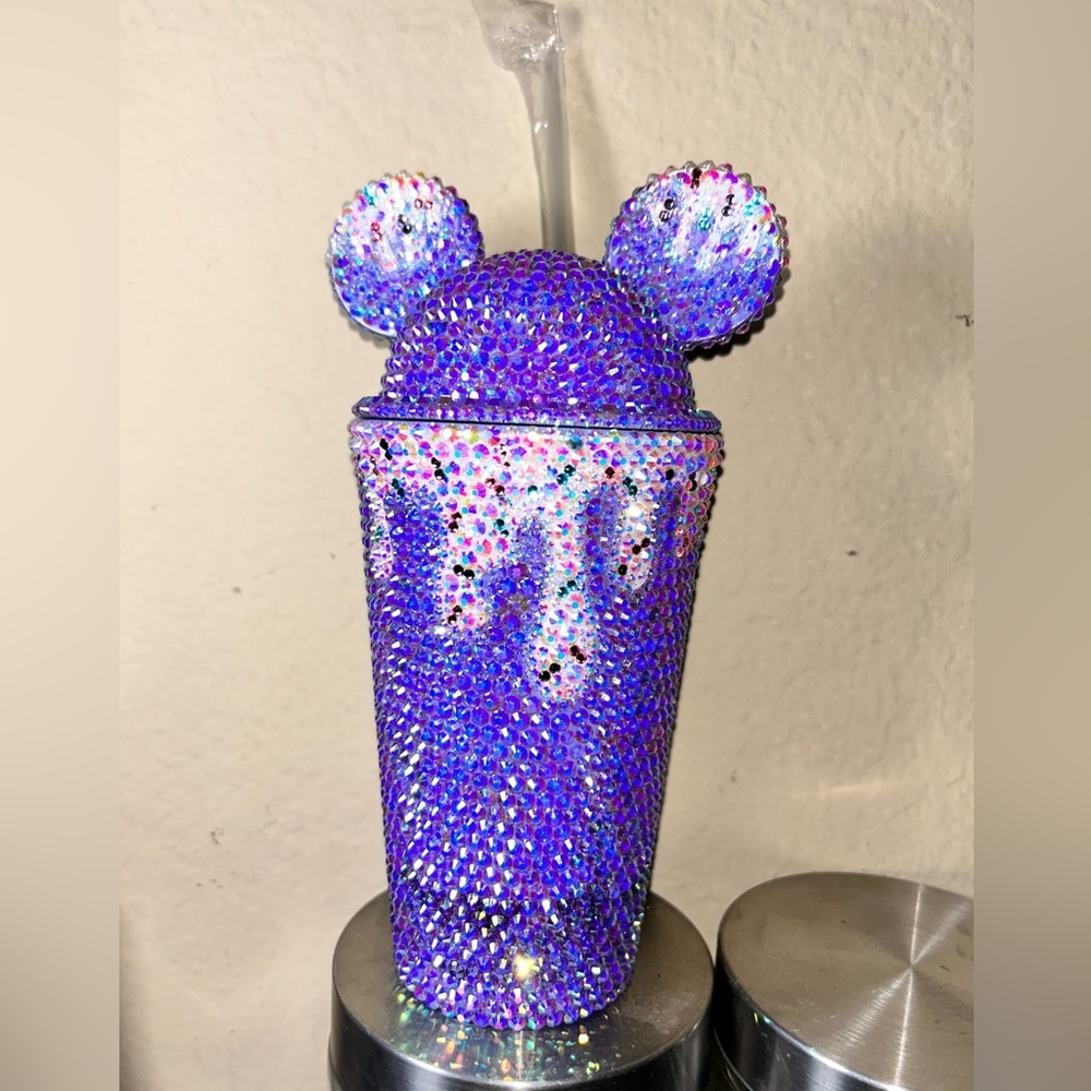🛑 CLEARANCE Handmade bedazzled Mickey ears tumbler/cup 16oz